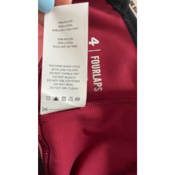 Fourlaps Infinity Sports Bra Large Red Velvet Strawberry Black NWT - Picture 7 of 7